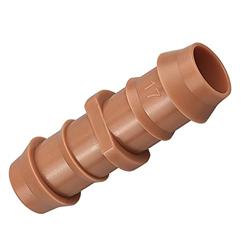 35-Pack Drip Irrigation Barbed Coupling Fittings, Barbed Connectors(17mm) Fit 1/2''(.600 ID) Tubing Connector for Sprinkler Systems - size: 35P-Coupling