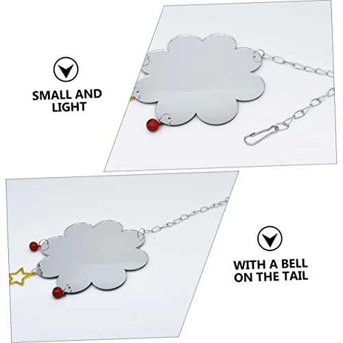 Abaodam Chicken Mirror Toy Bell Acrylic Hanging Mirror for Chickens and Birds PET Accessories for Poultry Cages and Bird Playtime