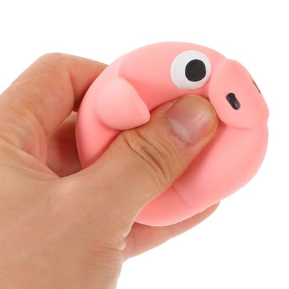 BESPORTBLE Squeaky Pig Head Dog Chew Sturdy Bite-Resistant Puppy Play Ball Interactive Training for Small and Large Dogs Pink