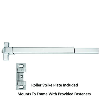 Dynasty Hardware Push Bar Panic Exit Device for Emergency Exit Doors, Aluminum Finish Commercial Panic Bar Door Handle, Push Bar for Exit Door, Panic Bar Lock, Push Bar Door Handle for Safety