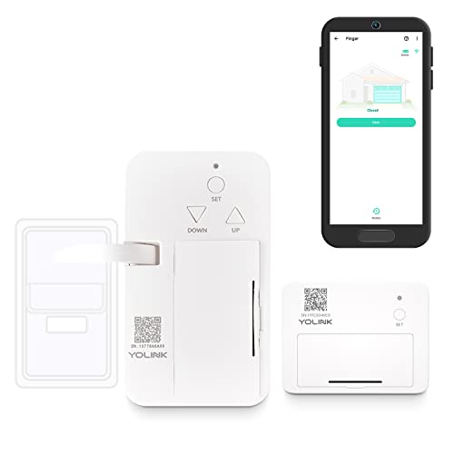 YoLink 1/4 Mile World's Longest Range Smart Wireless Garage Door Opener, App Control, Compatible with Alexa IFTTT, YoLink Hub Required - color: White Contoller 2+White Sensor