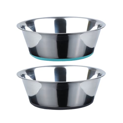 PEGGY11 Deep Stainless Steel Anti-Slip Dog Bowls - 2-Pack, 2 Cups - size: 2 Cups