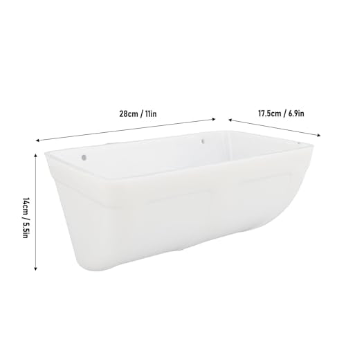 Pssopp Plastic Hanging Chicken Feeder, Large Capacity Design Thickened Plastic Waste Prevention Hanging Poultry Feeder Trough for Livestock (White) - color: White