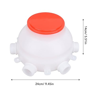 Piglet Feeder, 2.5L Capacity 6 Nipples Round Body Design Thickened PP Material Multifunctional Goat Milk Feeder, Poultry with Cover for Piglets, Lambs, Calf, Kittens
