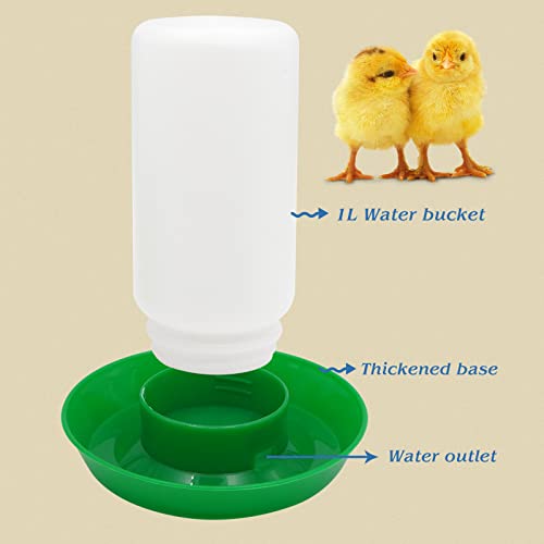 2-in-1 Chick Starter Set, 0.3Gal Chick Feeder and Waterer Kit for Baby Chicken Duck Brooder Duck Feeder Quail Feeder Chicken Feeder and Waterer Set - color: Green