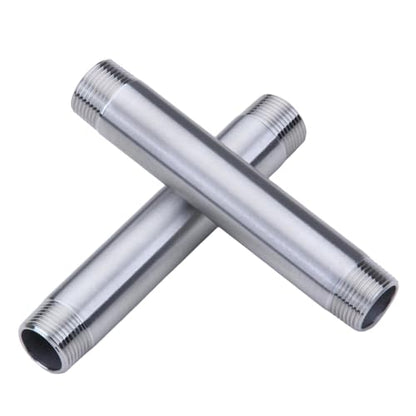 CONSTELLAR 304 Stainless Steel Pipe Nipple - 1" NPT Male x 1" NPT Male Threaded Fitting, 6 Inch (150mm) Length 3mm Wall Thickness Heavy Duty Seamless Pipe Nipple for Water Gas Oil fluid (1 Pack) - size: 1" NPT Male x 1" NPT Male, style: 150mm (6 inch)