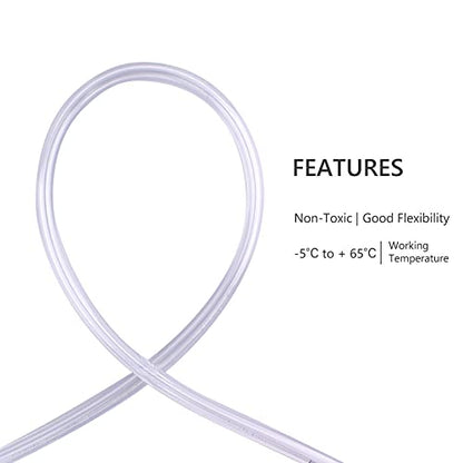 DERNORD PVC Tubing 3/16"ID X 7/16"OD Flexible Clear Vinyl Hose 10 Feet for Food Grade - size: 10 Feet, style: 3/16"ID X 7/16"OD