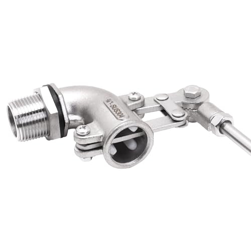 Adjustable Float Ball Valves - 3/4" NPT Male Thread Stainless Steel 304 Elbow Flow Control Float Valve for Automatic Water Level Control Tank Pond Water Tower - size: 0.75 Inch