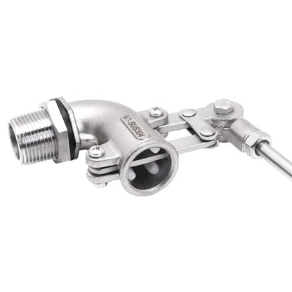 Adjustable Float Ball Valves - 3/4" NPT Male Thread Stainless Steel 304 Elbow Flow Control Float Valve for Automatic Water Level Control Tank Pond Water Tower - size: 0.75 Inch