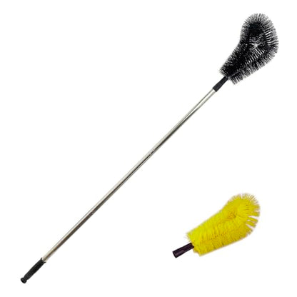 1 pcs 120 cm Huge Tank Brush (Yellow, with Extra Black Head), Big Brush Head Size (32 cm), Long Handle, with Extendable Stainless Steel Pole, PP Stiff-Bristled, for Large Water Bucket - color: 1 Pcs 120 Cm (Yellow)+extra Black Head