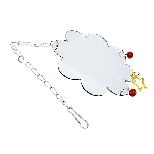 Abaodam Chicken Mirror Toy Bell Acrylic Hanging Mirror for Chickens and Birds PET Accessories for Poultry Cages and Bird Playtime