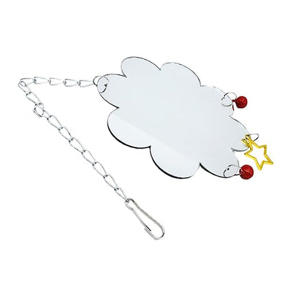 Abaodam Chicken Mirror Toy Bell Acrylic Hanging Mirror for Chickens and Birds PET Accessories for Poultry Cages and Bird Playtime