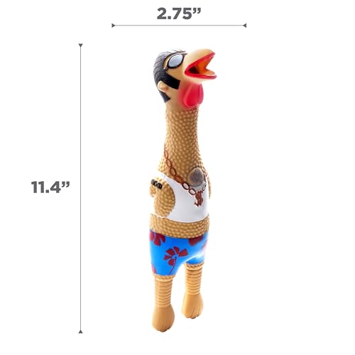 Outward Hound by Charming Pet Squawkers Earl Latex Squeaky Rubber Chicken Dog Toy, Funny Interactive Holiday Toy for Dogs, Large Size - color: Earl, size: Large