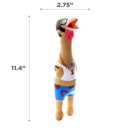 Outward Hound by Charming Pet Squawkers Earl Latex Squeaky Rubber Chicken Dog Toy, Funny Interactive Holiday Toy for Dogs, Large Size - color: Earl, size: Large