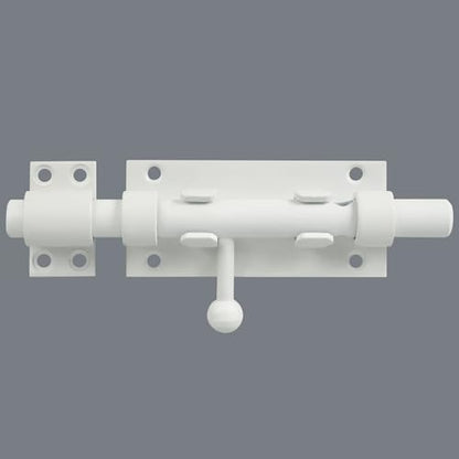 Alise Stainless Steel Gate Latch - Slide Bolt, Heavy Duty Door Latch, White Barrel Bolt, Security Slide Lock - color: White, size: 6 Inch (Regular)
