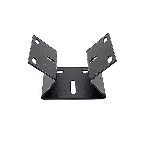 CCTV Video Surveillance Camera Mounting Bracket Vertical Wall Corner Right Angle Plate Supporting Holder Crane Metal Black White (Black Mount)