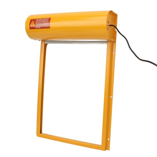 Zerodis Automatic Chicken Coop Door, Solar Powered Opener with Timer Light Sensor HD LED Display, Iron Metal Plastic Frame for Chicken Duck Goose Poultry Safety (Yellow) - color: Yellow