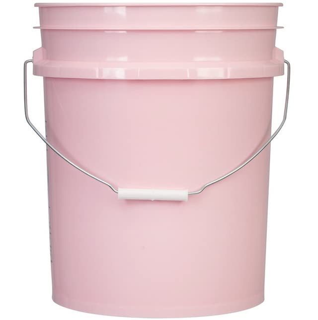 House Naturals 5 Gallon Pink Food Grade Plastic Storage Bucket with Lid Cover (Pack of 3) Made in USA (with White Screw On Air Tight Lids) - color: With White Air Tight Screw on Lids