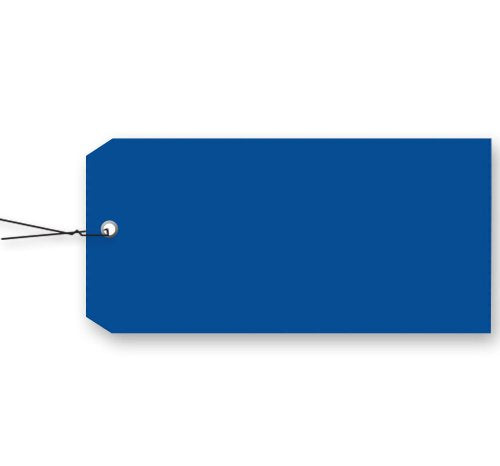 Blank Vinyl Tags - # 5 Size with Wire (Blue) - color: Blue