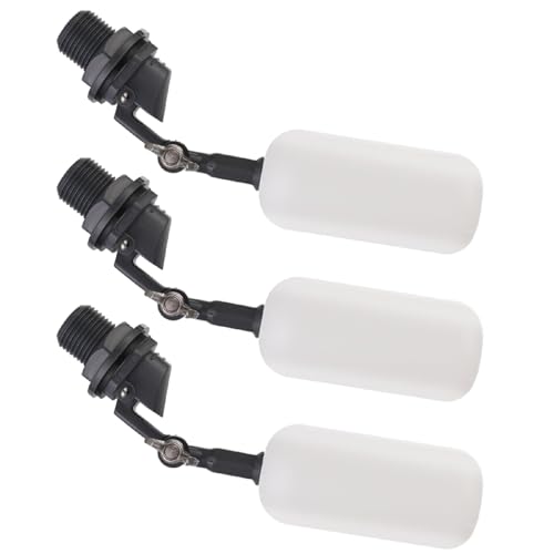 0.5 Inch Float Valves Automatic Water Filler for animal drinking 1/2" Adjustable Float Valve for Ponds & Livestock Troughs Durable Plastic and Easy Install for farm use (3-Pack White)