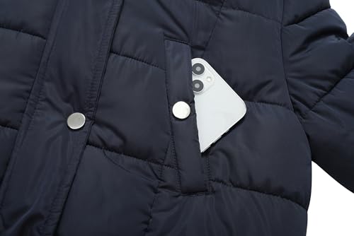 MOERDENG Women's Waterproof Long Winter Coat Thickened Down Alternative Jacket Warm Puffer Jacket Parka - color: Navy, size: XX-Large