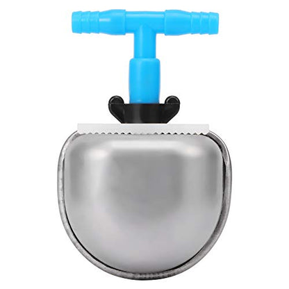 Akozon 5Pcs Stainless Steel Automatic Drinker Nipple Waterer with Small Bowl Tee Connector, Proof Farm Accessory Compatible Standard PVC Tubing - size: #11