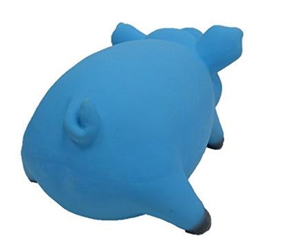 Latex Smiling Pig Design Dog Toy (Blue) - color: blule