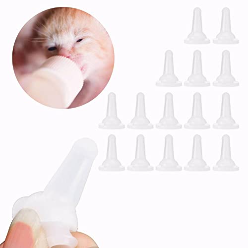 15 Pcs Pet Feeding Bottle Nipple, Baby Cat Milk Nipples Dog Silicone Nipple Feeding Nursing Bottle Nipple for Dog Puppy Cat Kitten