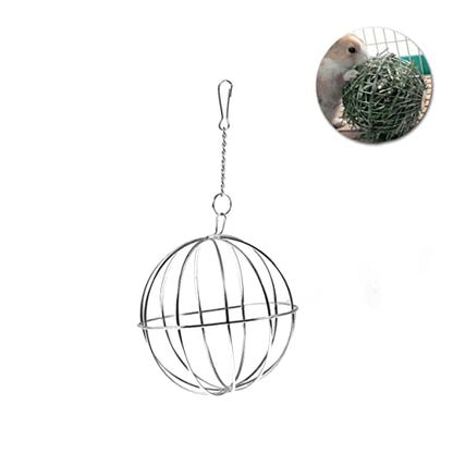 Toyvian 8cm Grass Feed Dispenser Ball Toy for Guinea Pigs Hamsters and Rabbits Sturdy Hanging Treat Dispenser for Small Pets Promotes Healthy Chewing and Play