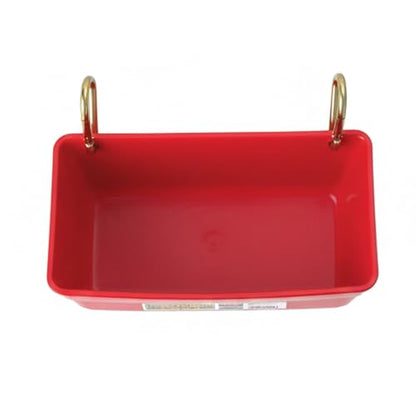 Little Giant FF11RED 4.5 Quart Heavy Duty Plastic Feed Trough Bucket Fence Feeder with Clips for Livestock & Pets, Red (2 Pack)