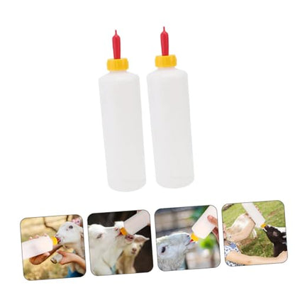 LIOOBO 2sets Lamb and Calf Nursing Bottles Versatile Small Animal Milk Feeders for Farm Use Easy to Clean and Transport Includes Replaceable Nipples Each