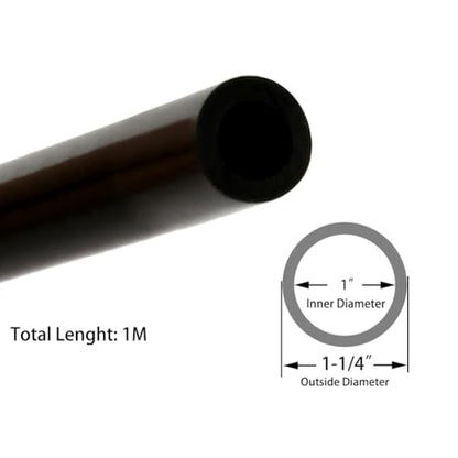 1" ID Silicone Tubing, JoyTube Black Food Grade Silicone Tubing 1" ID x 1-1/4" OD 3.3 Feet High Temp Pure Silicone Hose Tube for Pump Transfer - size: 1"-1-1/4", style: 3.3FT