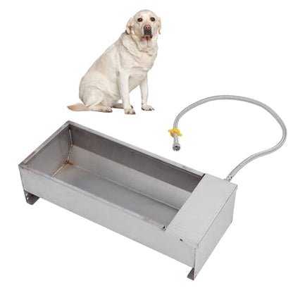 Automatic Water Trough, High Strength Stainless Steel Water Drinking Bowl Larger Capacity Drinking Water Trough Clean and Sanitary Animal Drinking Water Tank