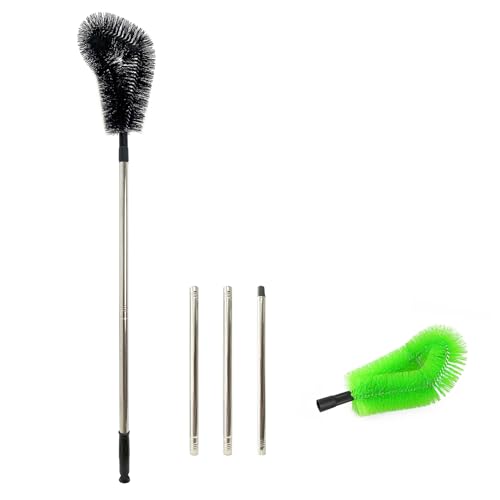 1 pcs 200 cm Huge Tank Brush (Green, with Extra Black Head), Big Brush Head Size (32 cm), Long Handle, with Extendable Stainless Steel Pole, PP Stiff-Bristled, for Large Water Bucket - color: 1 Pcs 200 Cm (Green)+extra Black Head