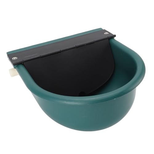 Livestock Water Bowl Automatic Water Feeder with Float Ball Green Plastic Trough 26 X 28 X 14 Cm Large Capacity for Cattle Sheep Horses Farm Use