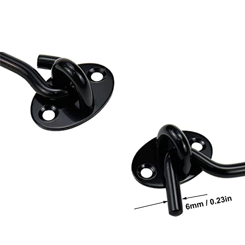 2 Pack 12’’ Safety Door Hook and Eye Latch,Stainless Steel Privacy Barn Door Latch for Cabin Garage Shed Gate Catch Silent Holder(12 Inch, Black) - size: 12 Inch-Black
