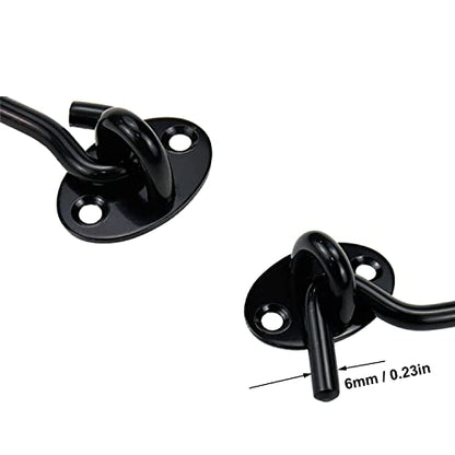 2 Pack 12’’ Safety Door Hook and Eye Latch,Stainless Steel Privacy Barn Door Latch for Cabin Garage Shed Gate Catch Silent Holder(12 Inch, Black) - size: 12 Inch-Black
