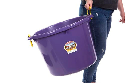 Little Giant® Plastic Muck Tub | Durable & Versatile Utility Bucket with Handles | Muck Bucket | Durable Handles | 70 Quart | Purple - color: Purple, size: 70 quart