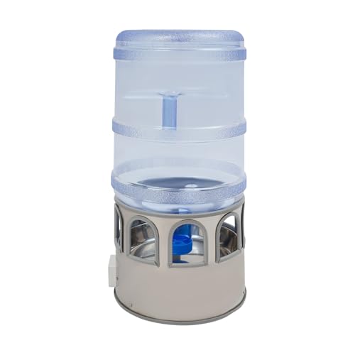19L/5 Gallon Heated Chicken Waterer, Winter Freeze-Proof Heated Poultry Waterer, 80W Chicken Water Heater with 32-122℉ Temp Controlling, Poultry Water Fountain for Chickens Ducks
