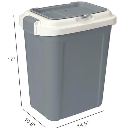 Ashfield & Harkness: Airtight Pet Food Storage Container - 23 Qt, Grey - Holds 20 lbs, Lightweight Bin & Measuring Scooper, Dogs-Cats-Animal Supplies - color: Grey, size: 20 lbs