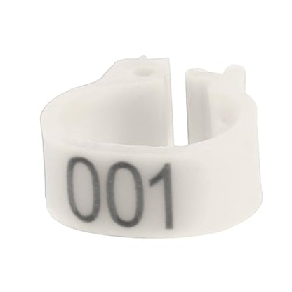 100Pcs 8MM 001 to 100 Numbered Plastic Letter Pigeon Bird Leg Bands Rings, Pigeon Identify Rings, Training Supplies Leg Number Bird Bands for Letter Pigeon (White) - color: White