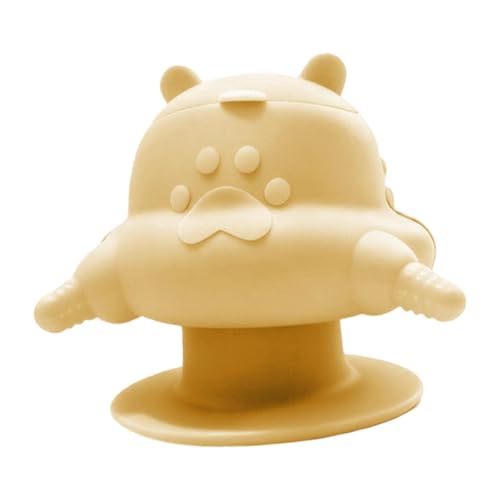 Puppy Feeder with Four Silicone Nursing Bottle Feeding Station Bowl Dispenser Multifunctional and Easy Cleaning Suitable for Breeders Pet, Yellow - color: Yellow