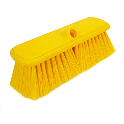 SPARTA Flo-Thru Heavy-Duty Deck Scrub Brush Nylon Bristled, Boat and Floor Scrub Broom with Protective Bumper for Floors and Large Equipment, Plastic, 9.5 Inches, Yellow - color: Yellow