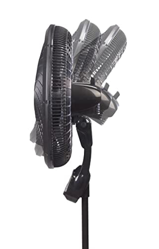 Lasko Oscillating Cyclone Pedestal Fan with Remote Control - Cooling Standing Fan for Bedroom, Living Room, and Home Office - Adjustable Height - 3 Quiet Speeds - 1843 - 18" Blade Diameter - Black