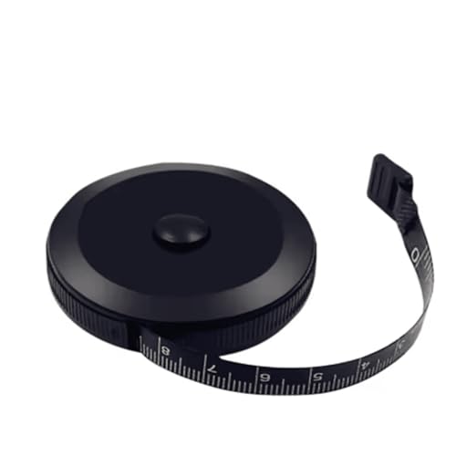 Mini Retractable Tape Measure, Black, 150cm Portable Sewing Measuring Tape with Keychain, Tailor Ruler for Clothing Size