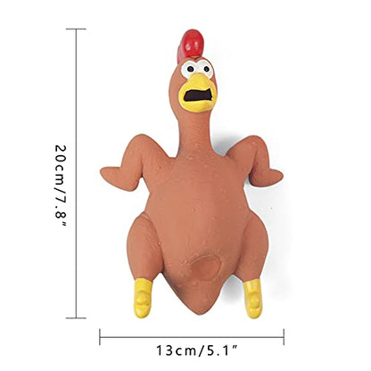 3-Pack Rubber Chicken Dog Toys with Squeakers - Loud Screaming Latex Toys for Small, Medium & Large Breeds - Ideal for Boredom - Busting and Interactive Fetch Play - color: Roast Chicken