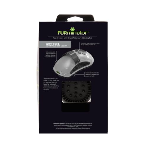 FURminator Curry Comb Grooming Brush for Short and Medium Coats