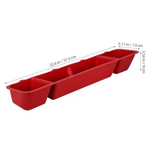 KICHOUSE 4PCS Livestock Feeder Trough: Chickens Ducks Feeding Rack - Wall Mounted Hay Rack for Barn Pasture - Multi-Compartment Trough Feeder for Grain Pellets