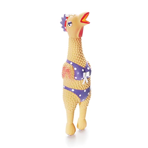 Outward Hound by Charming Pet Squawkers Henrietta Latex Squeaky Rubber Chicken Dog Toy, Funny Interactive Holiday Toy for Dogs, Large Size - color: Henrietta, size: Large
