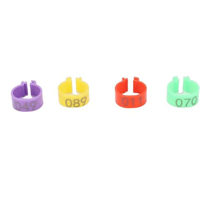 100pcs Chicken Ankle Bands, Multicolor Poultry Leg ID Clips Numbered Chick Identification for Farm Breeding Durable Plastic